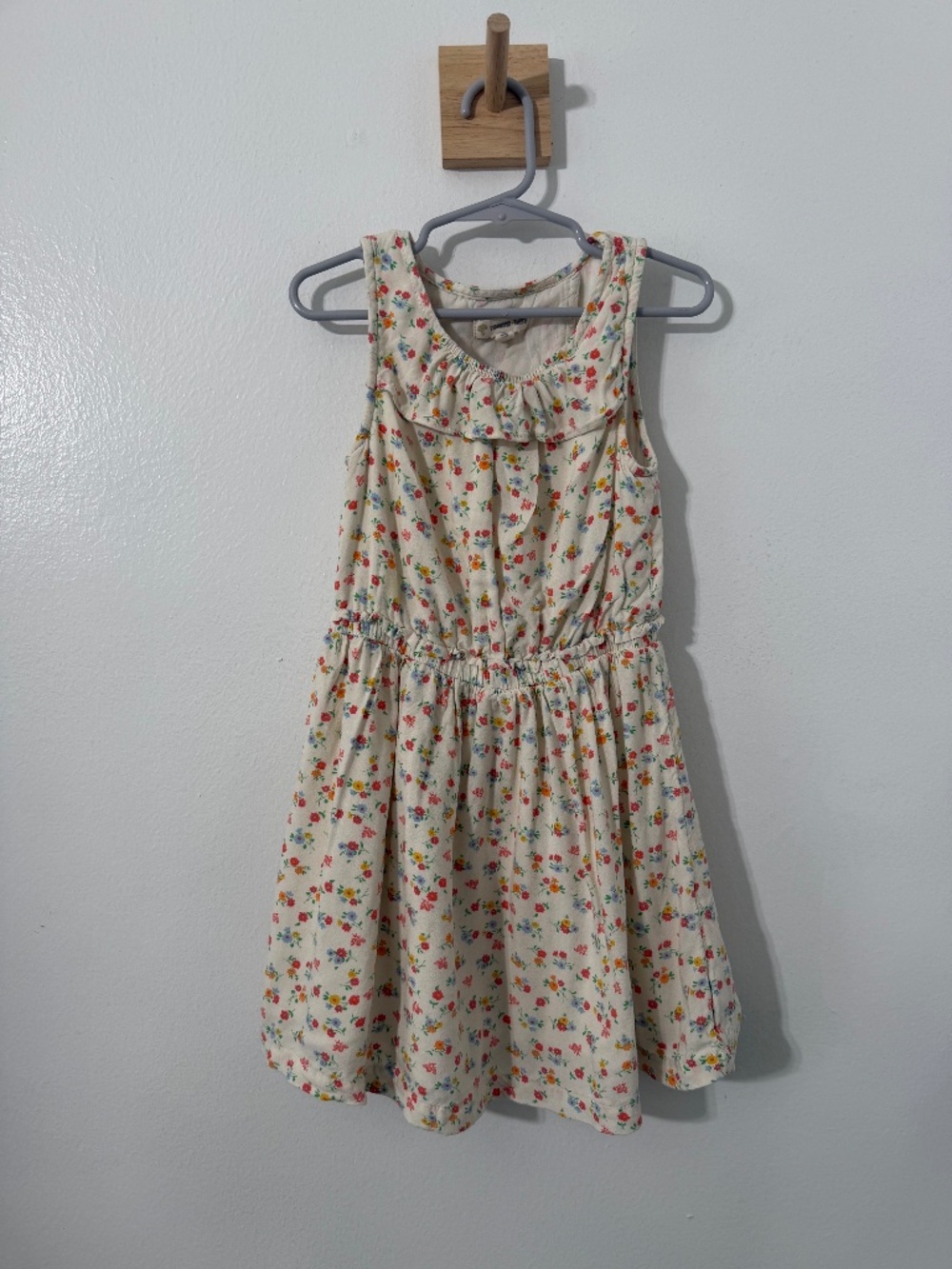 Tucker & Tate Whimsical Floral Dress Sz 6 Ruffle Lined Rayon Cross Cross Back